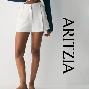 Aritzia Wilfred Effortless Crepette Shorts Light Birch Size 6